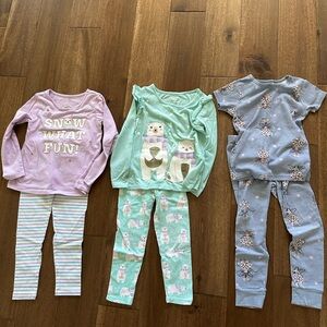 3 PAIRS- The Children's Place Pajama Set - Lavender, Mint, and Light Blue